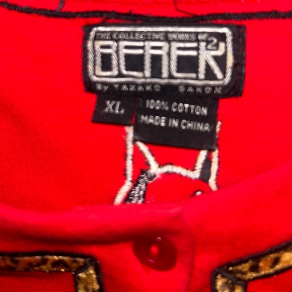 Berek • X-Large • Red • Multi-Color Cats • Embroidery • Cardigan Sweater - Picture 13 of 13